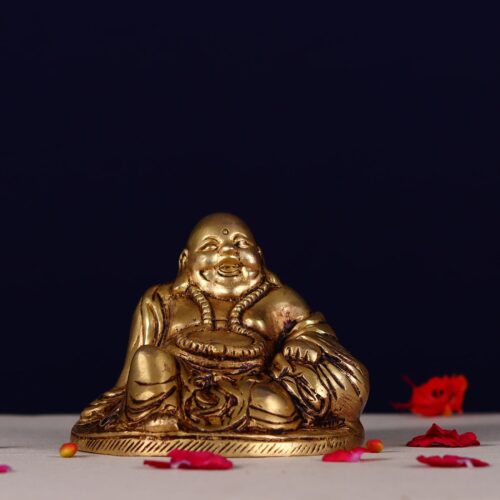 brass laughing buddha statue height 4 inch 2