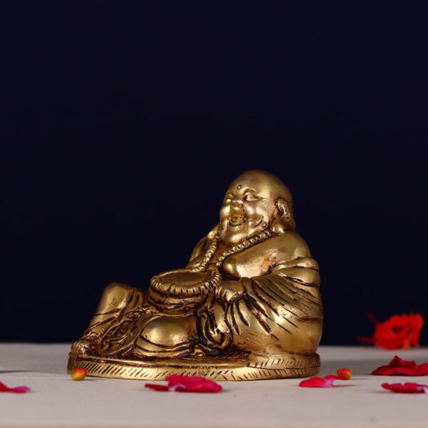 Brass laughing buddha statue height 4 inch