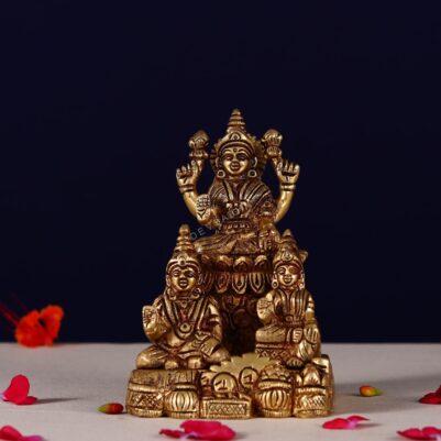 Brass lakshmi, kuber idol with chitralekha
