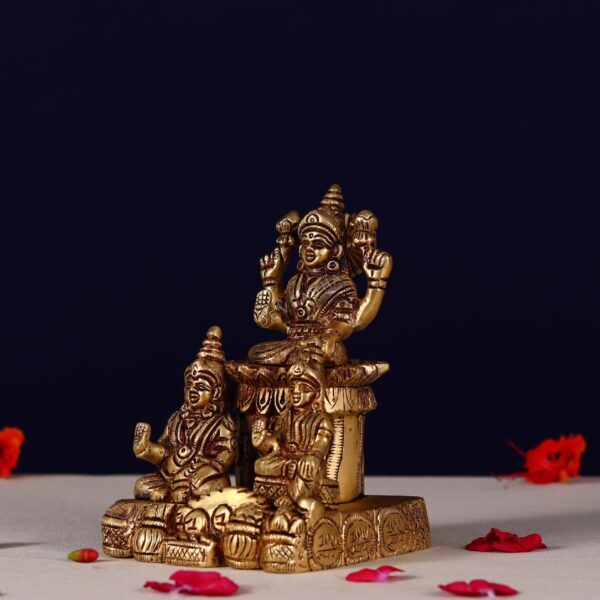 Brass lakshmi, kuber idol with chitralekha