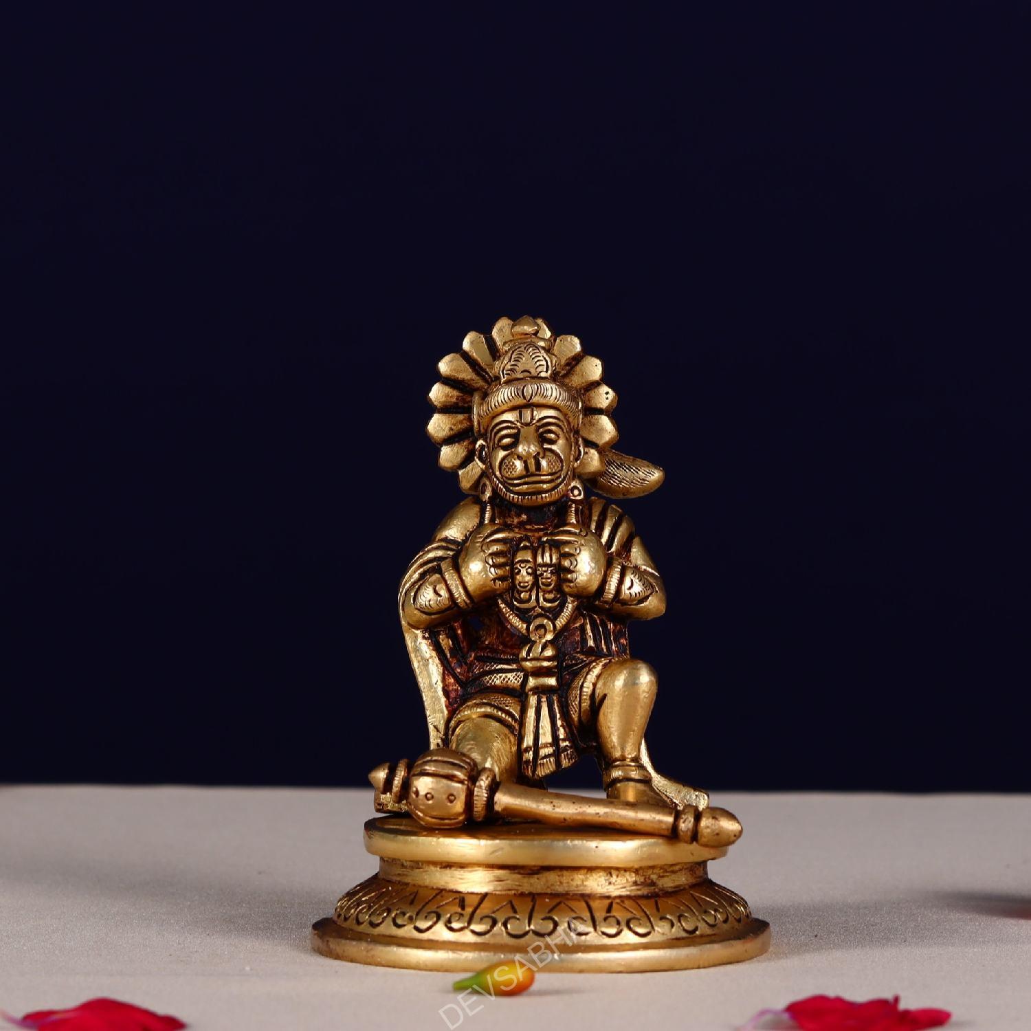 brass hanuman idol height 4 inch