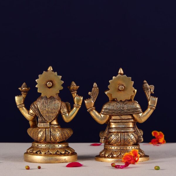 Laxmi ganesh brass murti height 5.5 inches