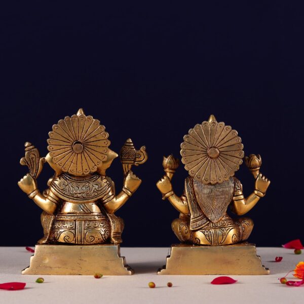 Laxmi ganesh brass murti height 6.1 inches