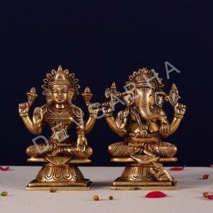 laxmi ganesh brass murti height 5.6