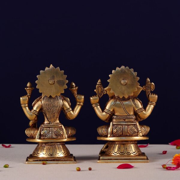 Laxmi ganesh brass murti height 5.6 inch