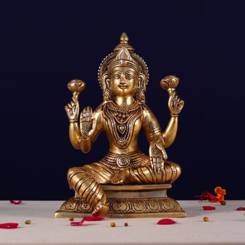 goddess laxmi brass murti height 10 inch