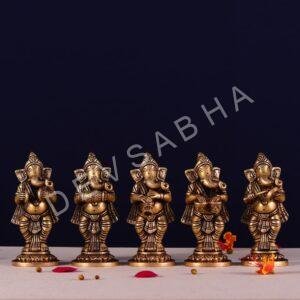 brass ganesha musical set height 3.5 inch 2