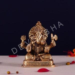 brass dagdu ganesh idol 4 inch