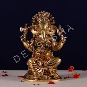 brass ganesh idol height 11 inch