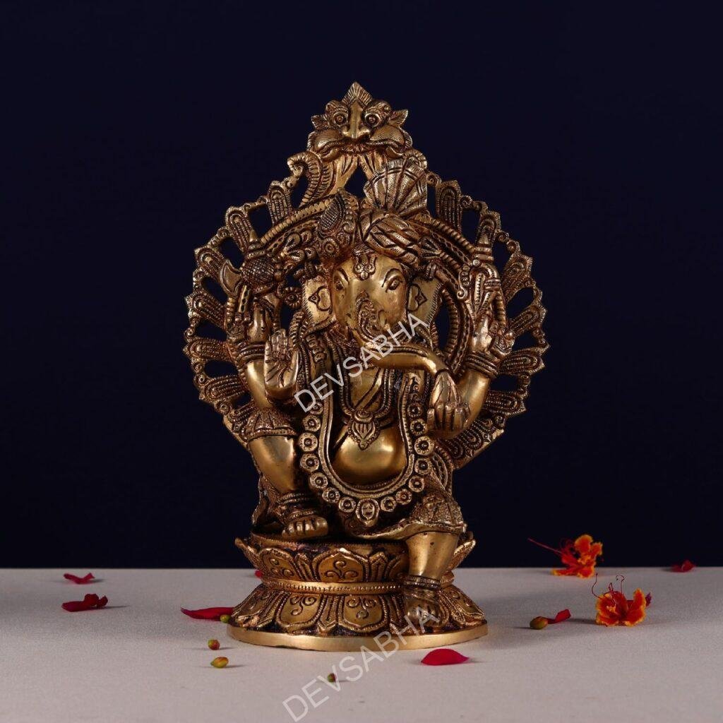 Buy This Lord Ganesh Brass Idol Height 12 Inch Devsabha 1166