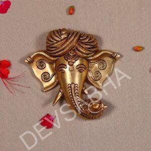 wall hanging brass lord ganesha plate height 6 inch
