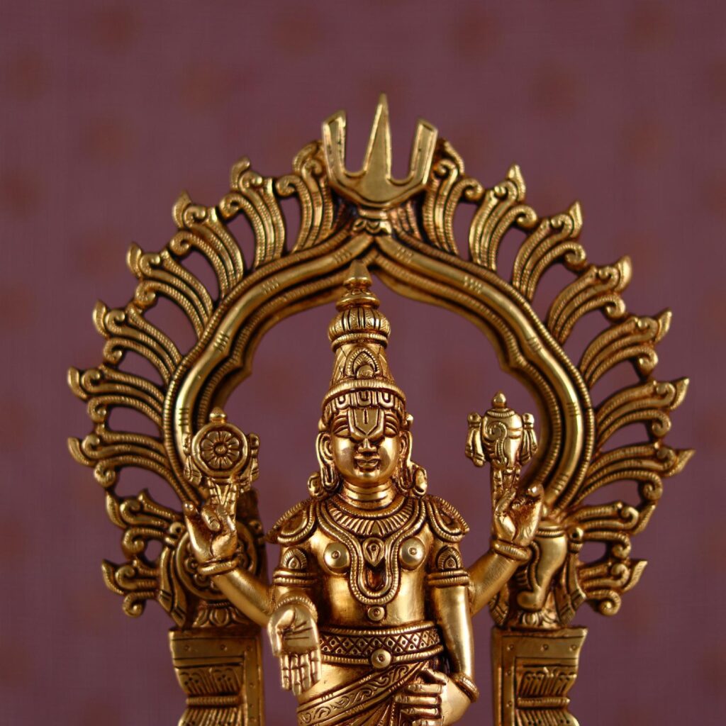 brass tirupati balaji venkateshwar idol on tortoise 17