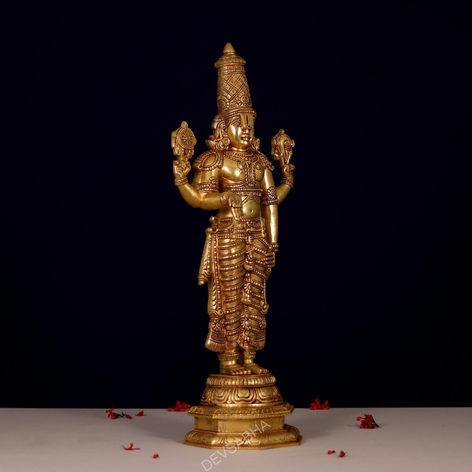 brass tirupati balaji idol height 33 inches