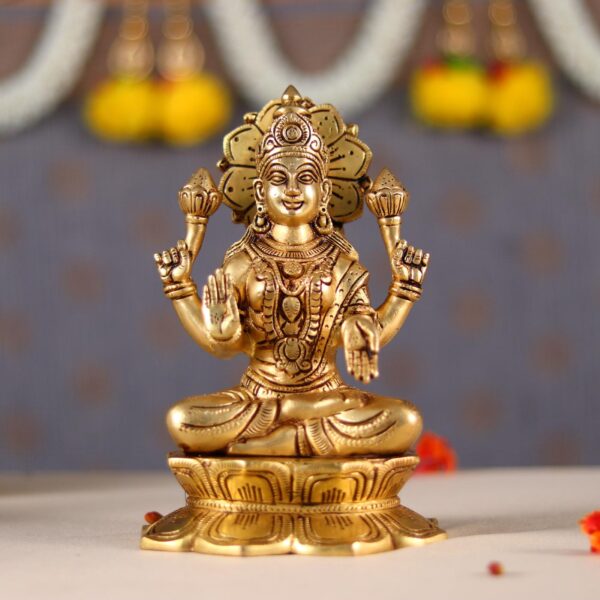 goddess laxmi brass murti height 8 inch