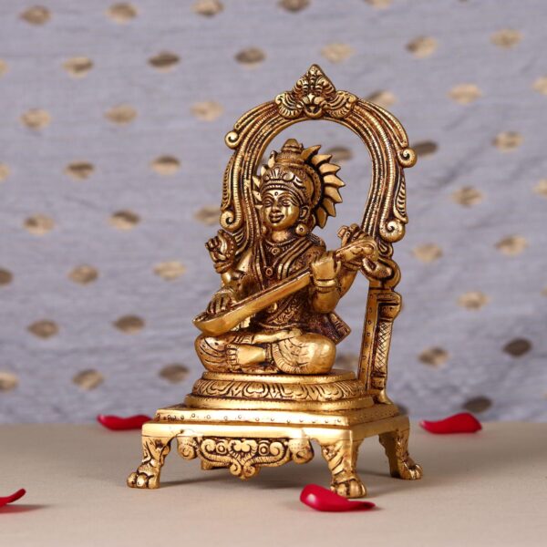 brass saraswati mata idol height 9 inch inches