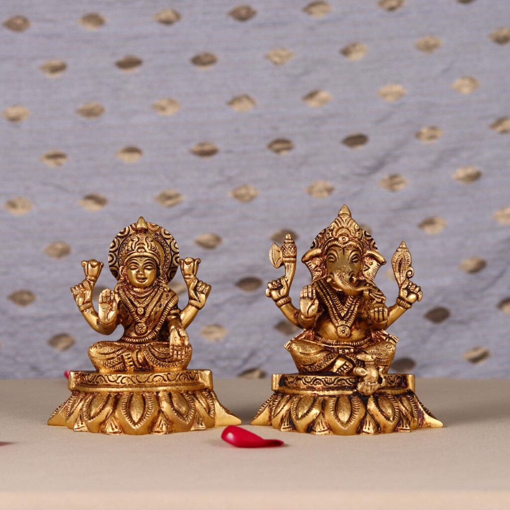 Brass Ganesha Lakshmi