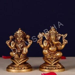 Brass Ganesh Lakshmi idol