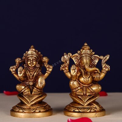 Brass Ganesh Lakshmi idol
