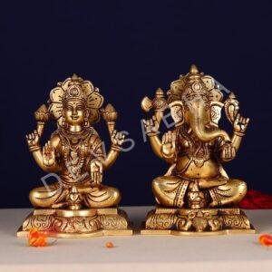 Brass ganesh laxmi pair