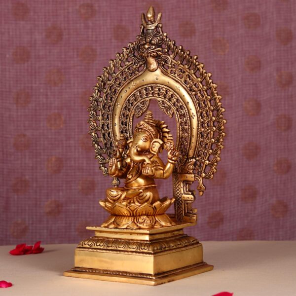 brass Ganesh idol height 15 inches