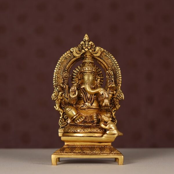 brass Ganesha idol height 7.5 inches
