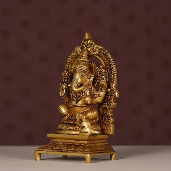 brass Ganesha idol height 7.5 inches
