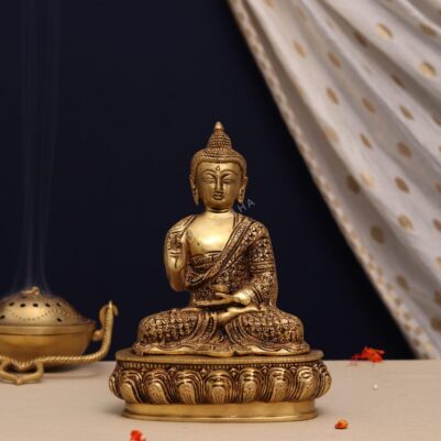 brass budhha idol height 9.5 inches