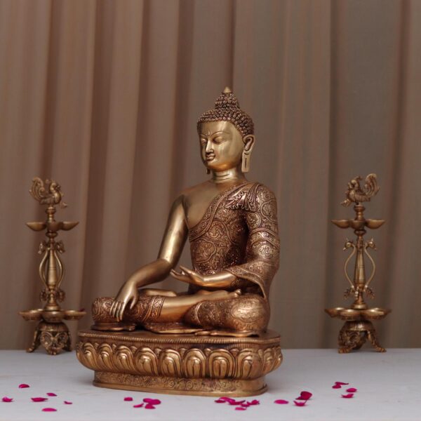 Large size brass buddha murti height 23 inches