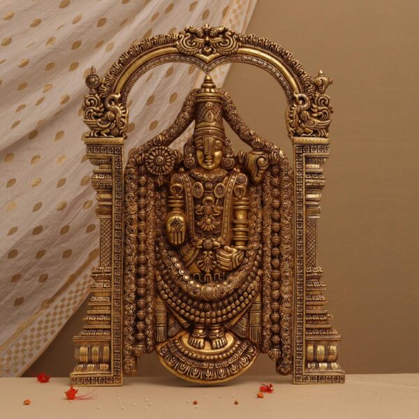 Brass Tirupati Balaji wall hanging height 25.6 inches