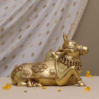 Brass sitting nandi height 7.5 inch