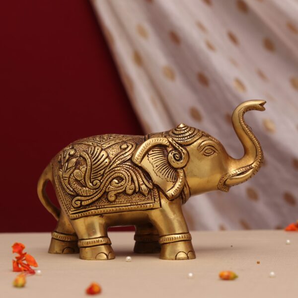 Brass Elephant – 5.8 Inch Handcrafted Decorative Statue