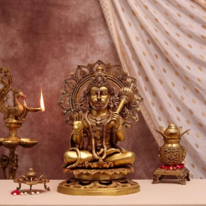 Brass lord hanuman idol height 18 inches