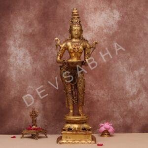 brass standing deeplakshmi oil lamp 31.5"