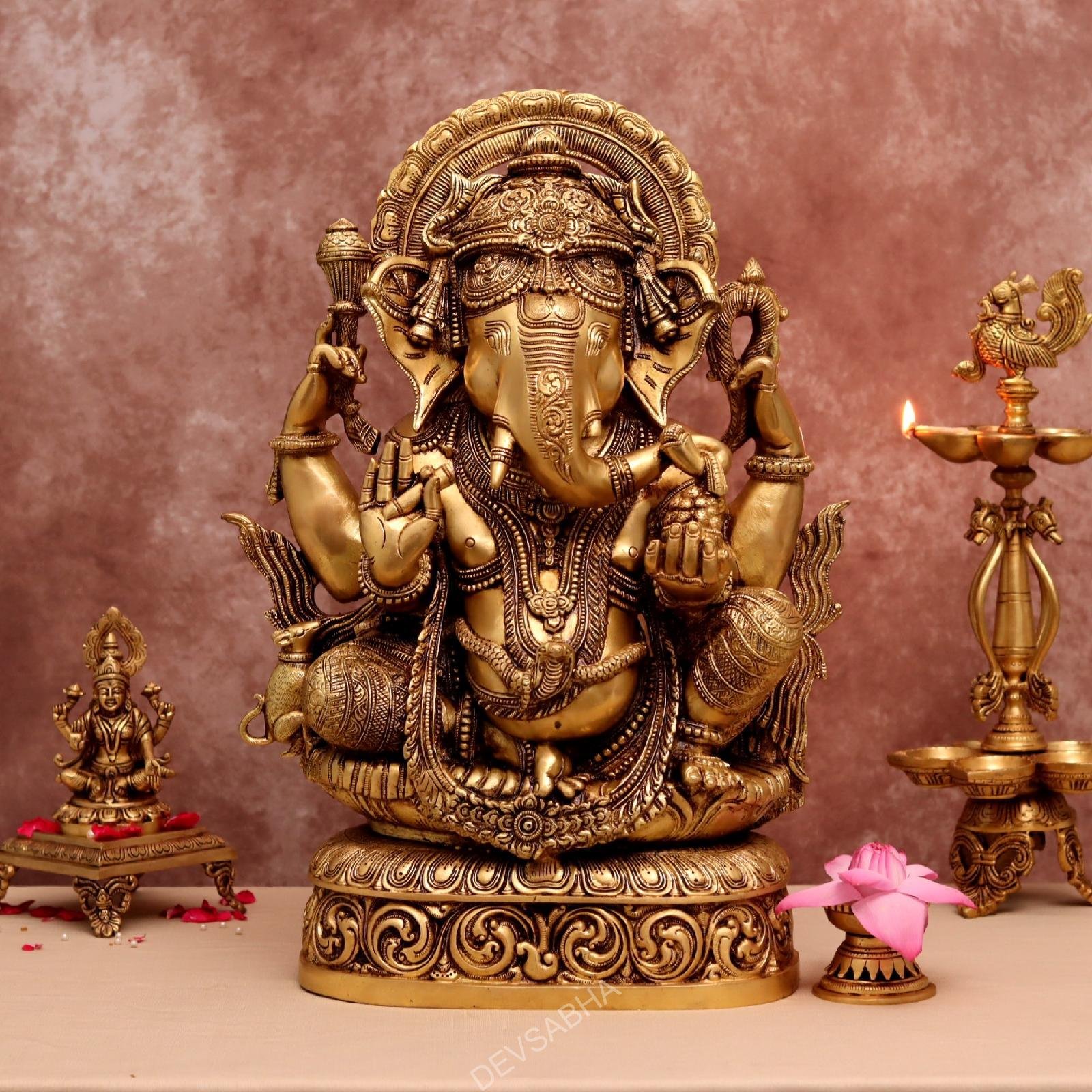 Buy This Brass Ganesha Idol Height 22 Inches Devsabha 1558