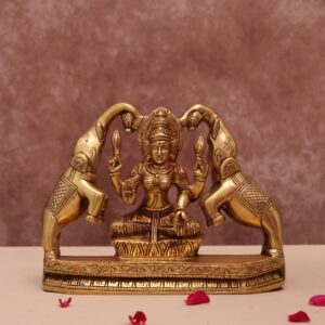 goddess Gajalaxmi brass murti height 7.1 inch