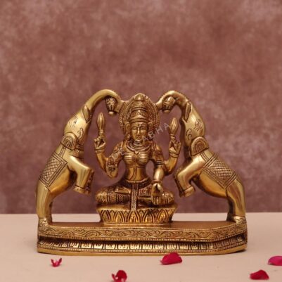 goddess Gajalaxmi brass murti height 7.1 inch