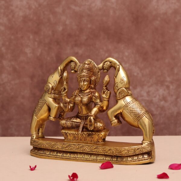 goddess Gajalaxmi brass murti height 7.1 inch