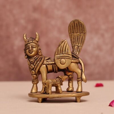 small brass kamdhenu idol 4.2 inches