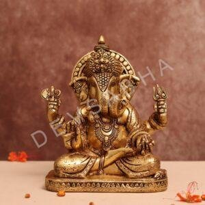brass Dagdusheth Halwai Ganpati murti 9 inches