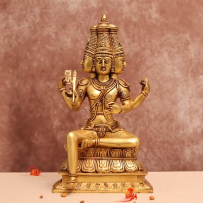 Brass lord brahma statue height 16 inches