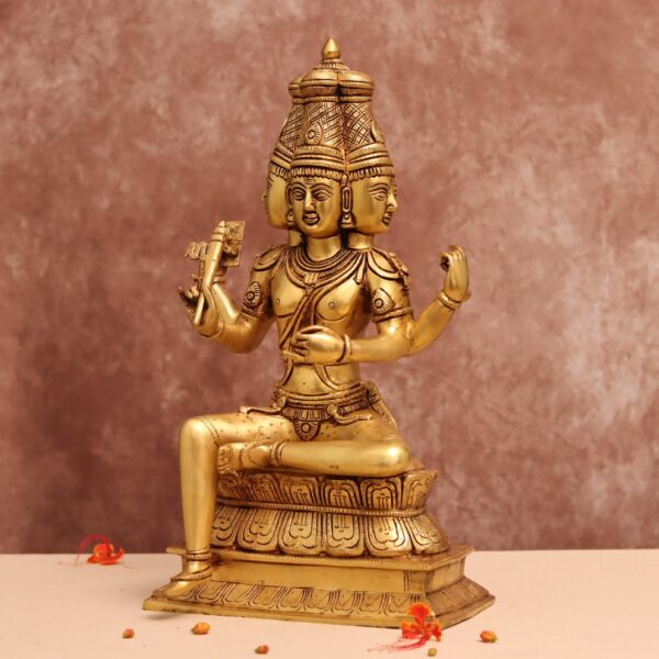 Brass lord brahma statue height 16 inches