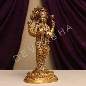 brass laxmi idol height 16 inches,