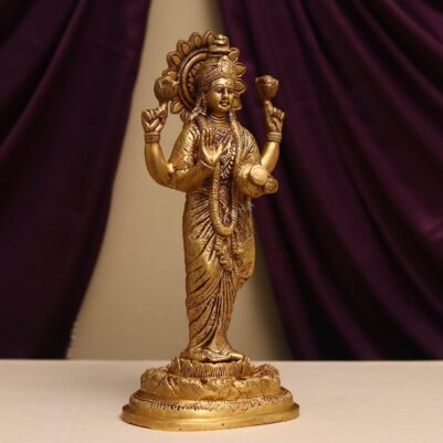 brass laxmi idol height 16 inches,