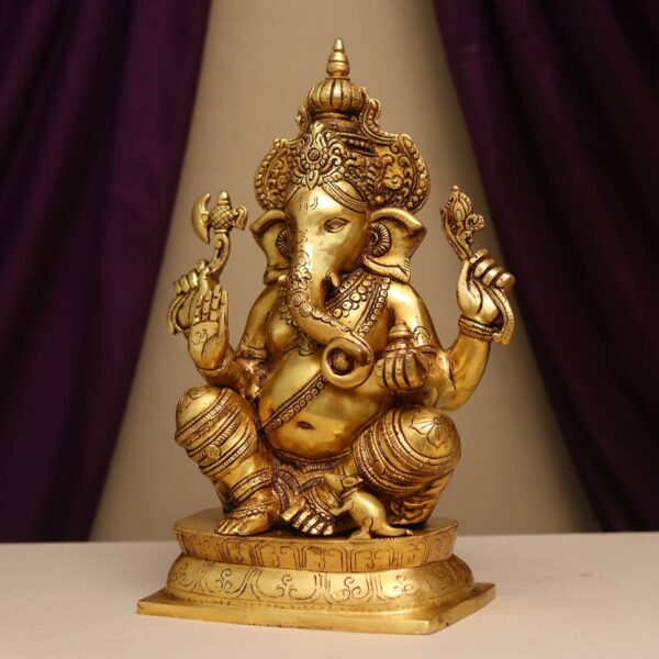 brass lord  ganesha idol height 14 inches