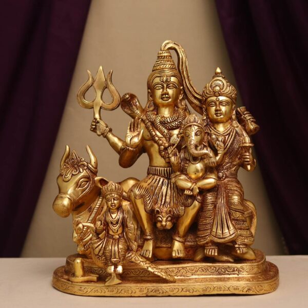 Brass shiva family statue height 14 inch