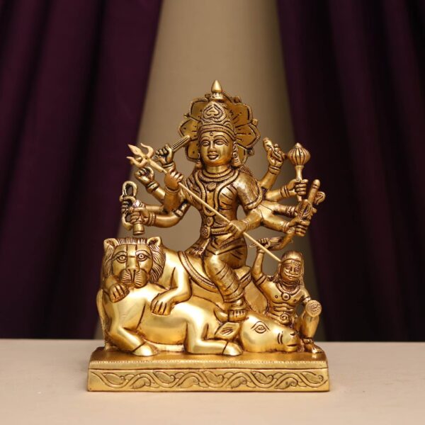 super fine brass durga mata idol height 10 inches