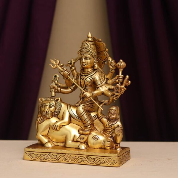 super fine brass durga mata idol height 10 inches