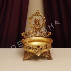 Brass ganesh  urli height 11 inches