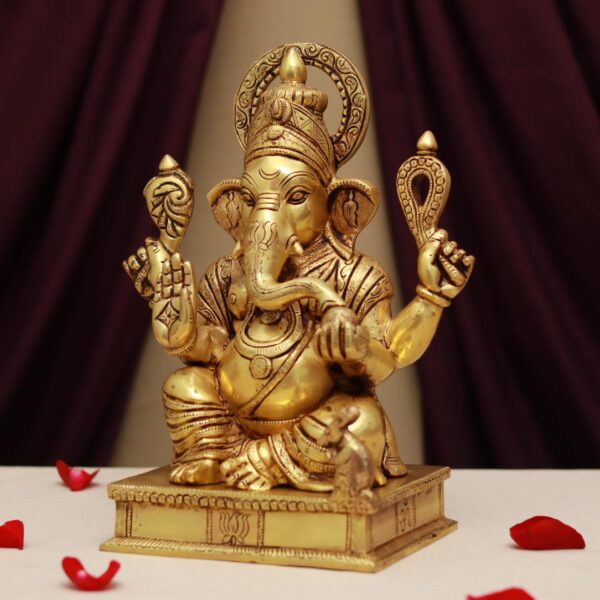brass lord  ganesha idol height 12 inches