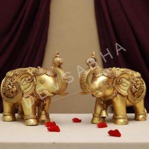 brass elephant pair